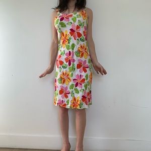Vintage jantzen floral funky 70s sundress midi dress summer Hawaiin print mod